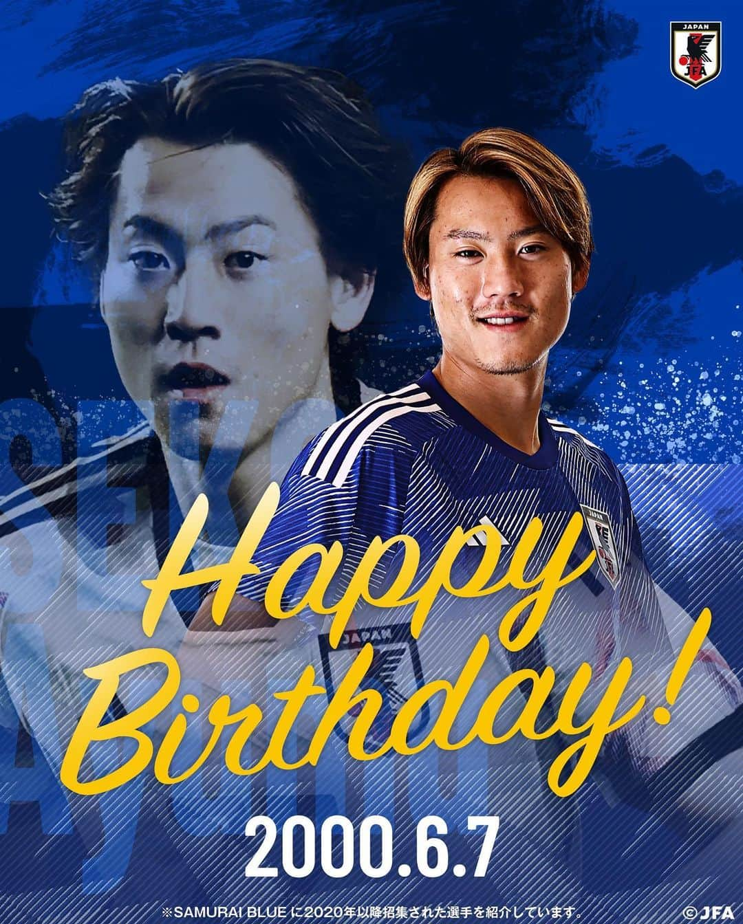 日本サッカー協会さんのインスタグラム写真 - (日本サッカー協会Instagram)「. 🎂𝙃𝘼𝙋𝙋𝙔 𝘽𝙄𝙍𝙏𝙃𝘿𝘼𝙔🎂  今日6月7日はグラスホッパーCZ 瀬古歩夢選手のお誕生日です🎉  おめでとうございます👏  #お誕生日おめでとう #HappyBirthday #HBD #瀬古歩夢 @ayumuseko_00 @gczurich #夢への勇気を #jfa #daihyo #SAMURAIBLUE #サッカー日本代表 #サッカー #soccer #football #⚽」6月7日 10時03分 - japanfootballassociation