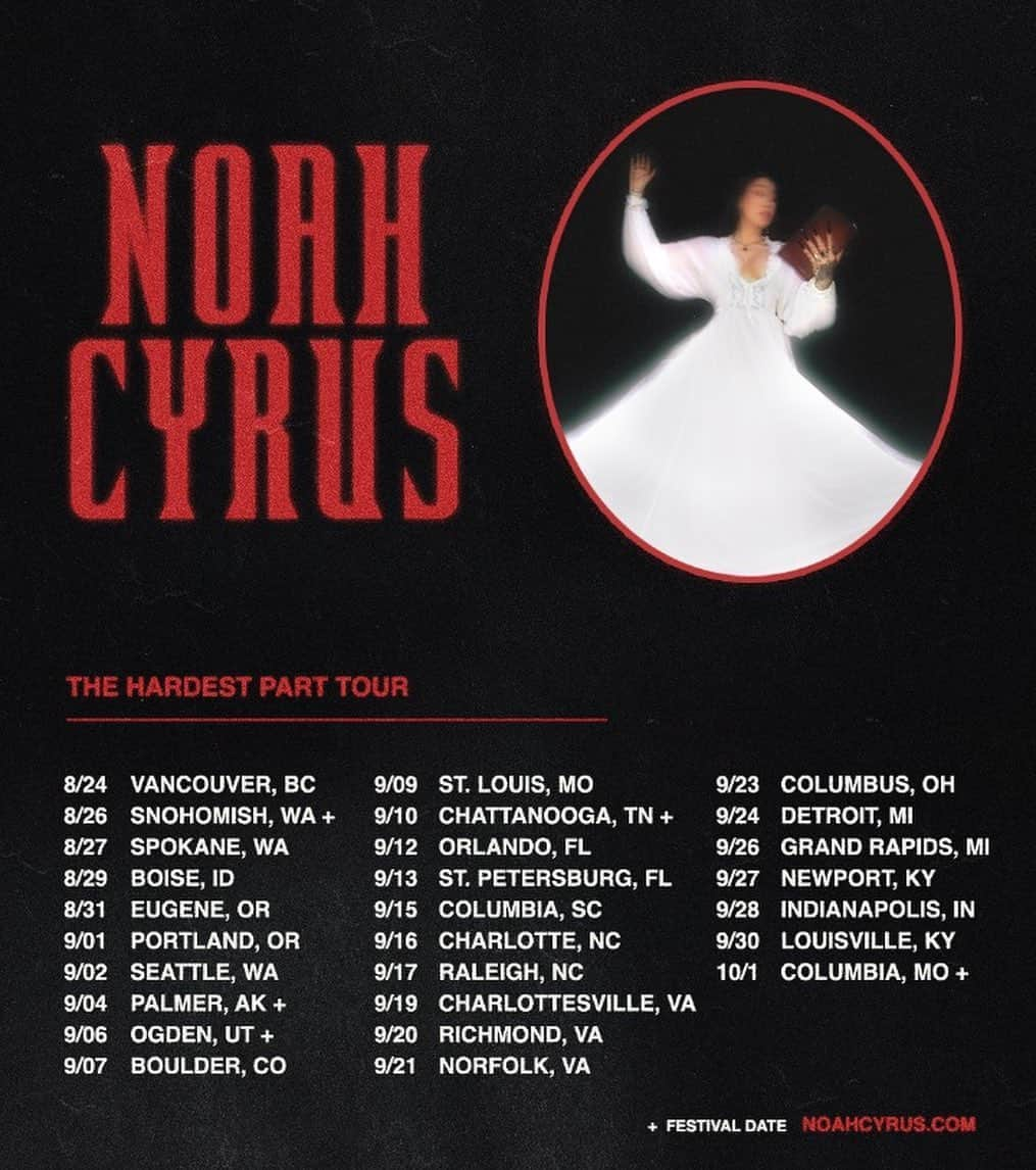 ノア・サイラスさんのインスタグラム写真 - (ノア・サイラスInstagram)「the hardest part tour is coming back to North America !!   the happiest ive been since releasing the album , was performing it night after night and being on the road with my band.  very happy we will be back together again , we’ve really missed tour .. see you this fall 🏹👁️❤️‍🔥」6月7日 2時46分 - noahcyrus