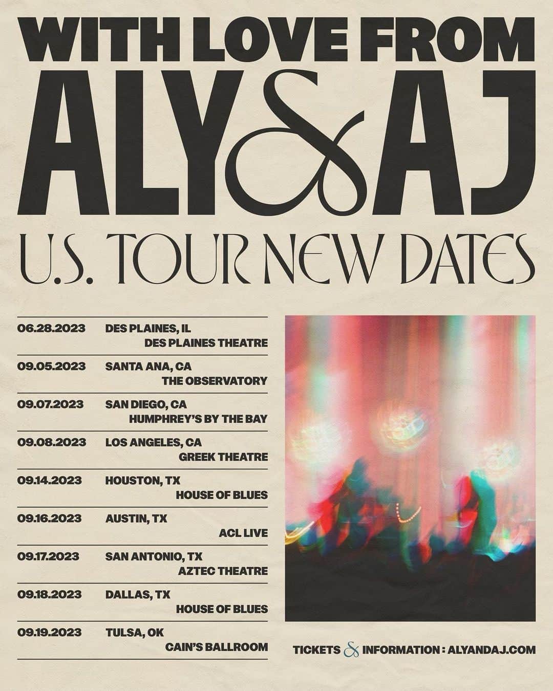 アマンダ・ミシェルカのインスタグラム：「More love, more dates ♥️  #withlovefromtour  ***Fanclub Presale starts tomorrow if you’re a Sanctuary member. General on sale begins Friday***」