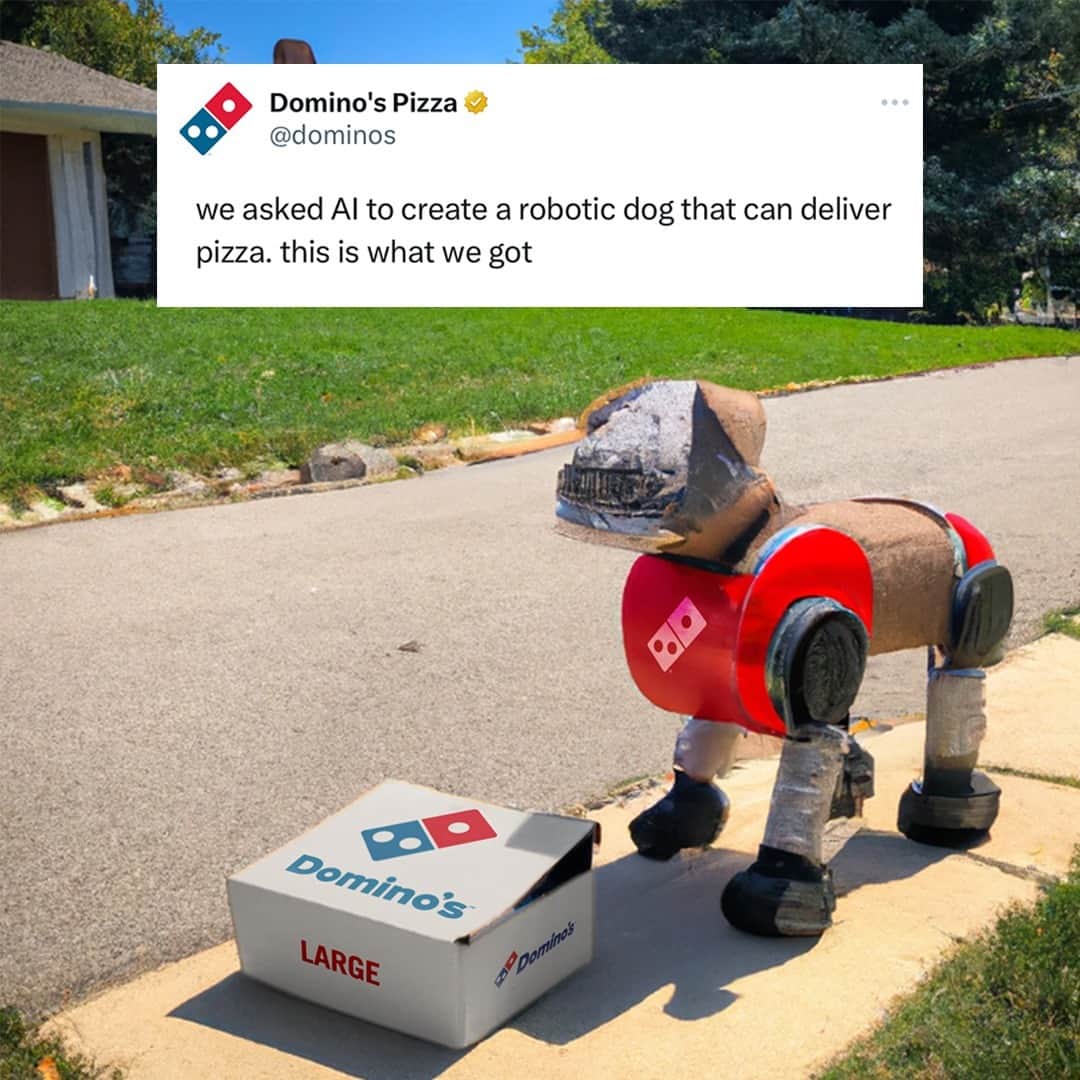 Domino's Pizzaさんのインスタグラム写真 - (Domino's PizzaInstagram)「Is this what the world will look like when AI takes over?? smh」6月7日 4時00分 - dominos