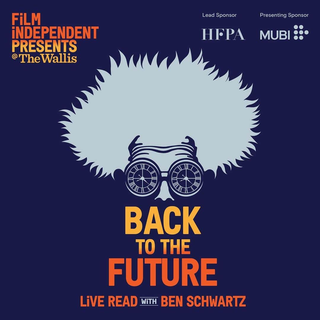 ベン・シュワルツのインスタグラム：「GREAT SCOTT! I will be reading Marty McFly & directing a live table read of the best movie of all time BACK TO THE FUTURE for @filmindependent on 6/24 in LA with a fun reimagined cast! We got the OK from the WGA. CELEBRATING THE WORDS, BABY! Tix just went up! Link in my instastories! I CANNOT WAIT FOR THIS!」