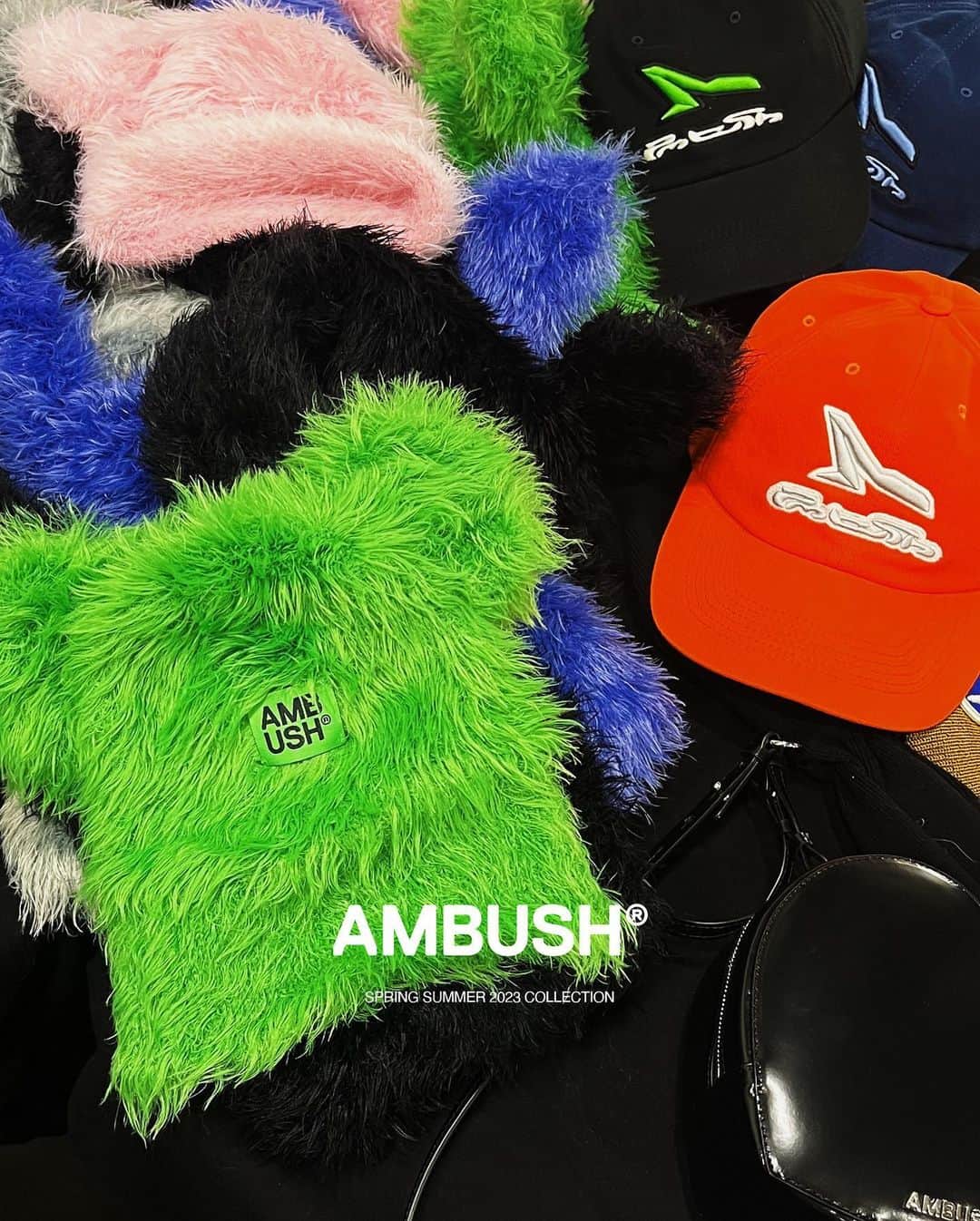 AMBUSHさんのインスタグラム写真 - (AMBUSHInstagram)「Transform in #AMBUSH SS23 TEDDY BEAR BEANIES and GRAPHIC CAPS. Now available at our WEBSHOP and WORKSHOP.」6月7日 8時09分 - ambush_official