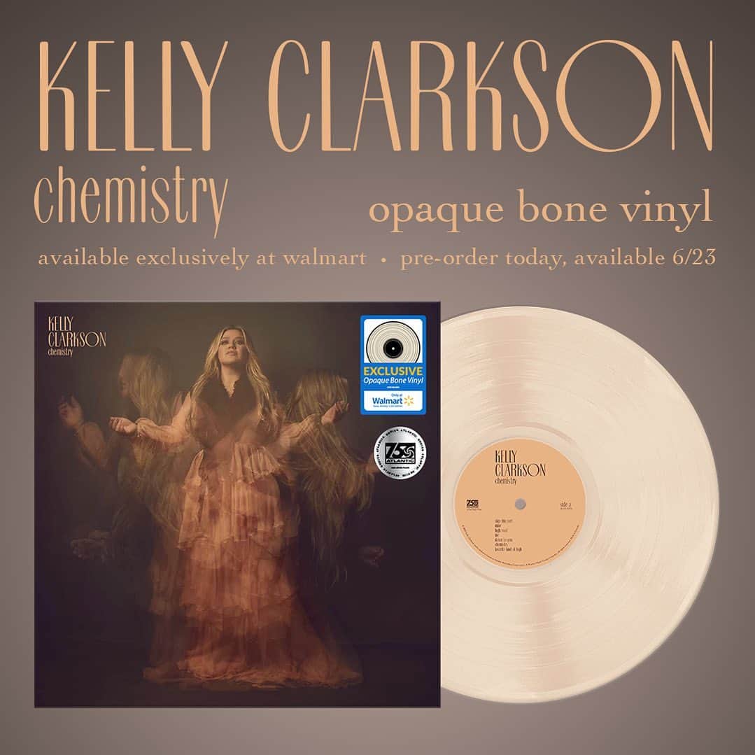 ケリー・クラークソンさんのインスタグラム写真 - (ケリー・クラークソンInstagram)「Pre-order #chemistry on opaque bone vinyl, exclusively at @walmart. 🍷💔☀️」6月7日 8時11分 - kellyclarkson