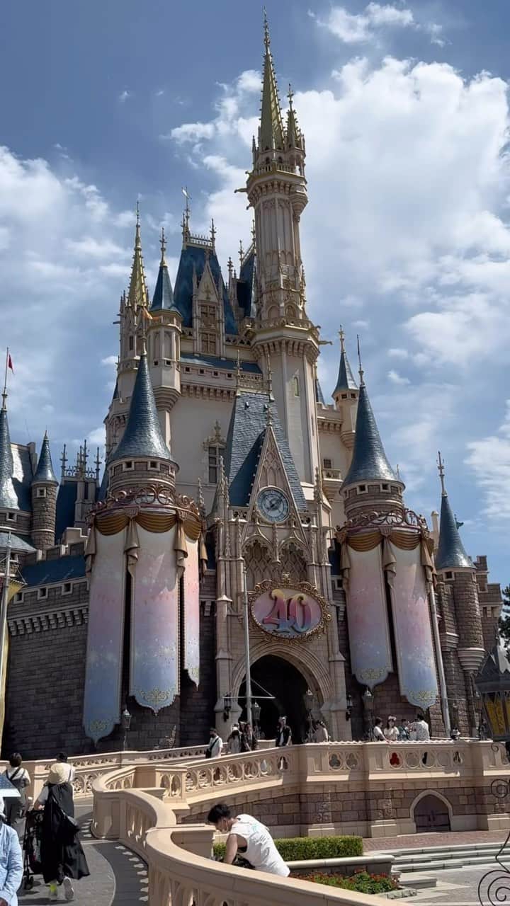 樽見麻緒のインスタグラム：「disney landの思い出🫰🏻🫰🏻 40th仕様で可愛かった🏰🩷❤️  #tdl#40th#disneyland#tokyodisneyland#dayoff#happyday#momlife#ディズニーランド#ディズニー動画#ディズニーコーデ」