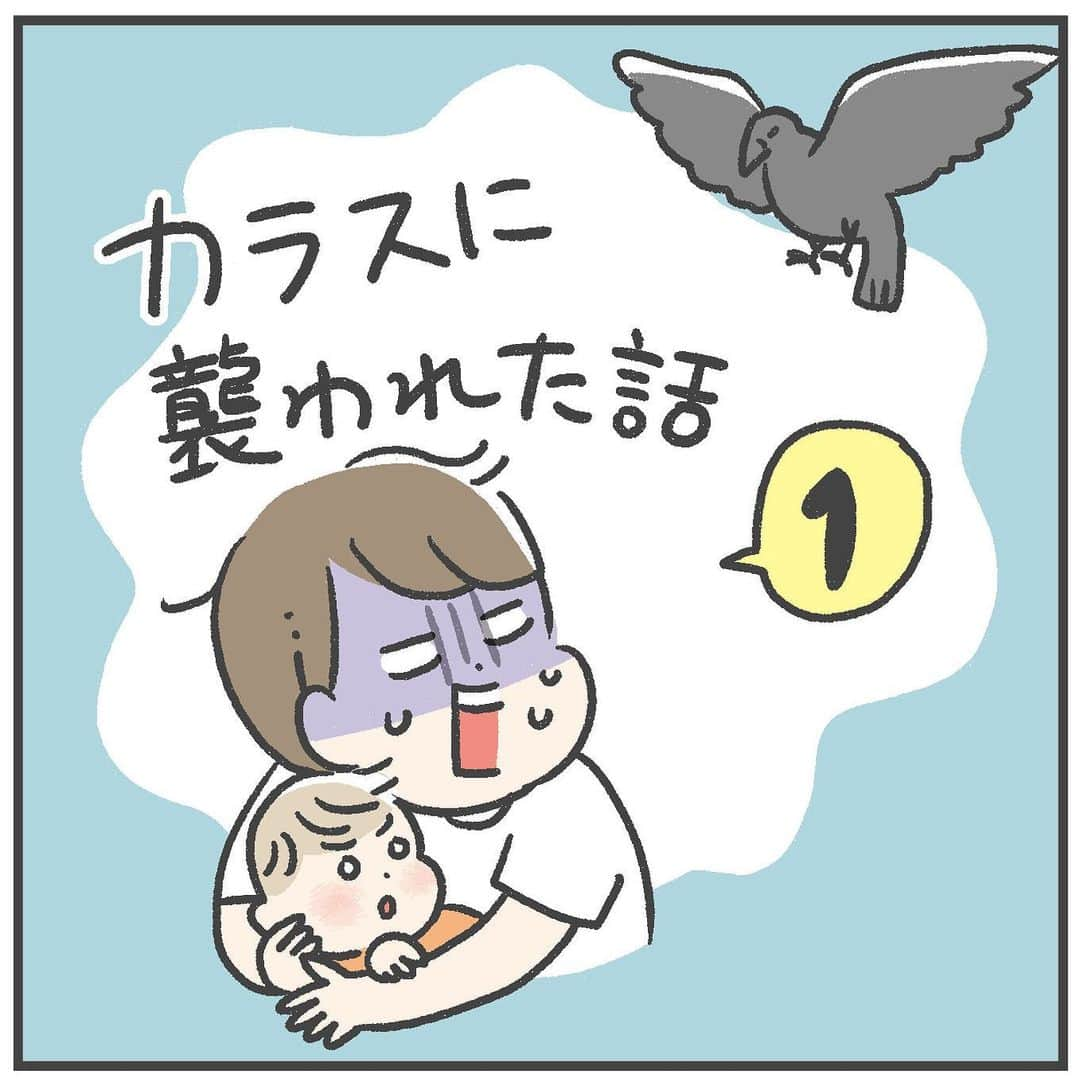 あきばさやかのインスタグラム：「今日はおっくんが2歳ごろのこと、公園でとても怖かった話🐦‍⬛ ⁡ ⁡ 続きます！🐦‍⬛🐦‍⬛🐦‍⬛ ⁡ ⁡ #カラス #育児漫画 #育児マンガ #子育て絵日記 #育児絵日記 #絵日記 #育児記録 #イラストエッセイ #育児日記」