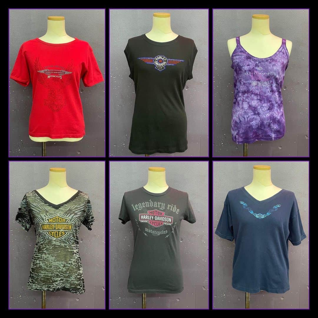 のインスタグラム：「Harley-Davidson ladies items  ✝️店内商品全て通販可能です☮️ 通販ご希望の際はＤＭにてお受けしております😊  #nagoya#osu #tokyo #mabataki #vintage #fashion #fyp #y2k  #00s #90s #名古屋 #大須 #東京 #古着 #大須古着屋 #マバタキ」