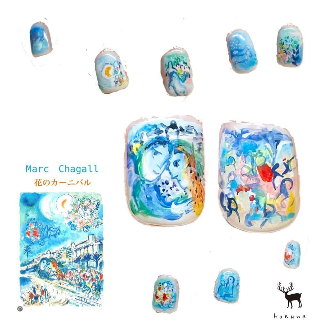 北欧ネイルサロンさんのインスタグラム写真 - (北欧ネイルサロンInstagram)「Marc Chagall " Bataille de Fleurs"  #chagall #marcchagallart  #hongkong #gelnails #handpainted #nailart  #光療 #凝膠指甲 #光療指甲 #凝膠 #光療凝膠 #香港美甲 #手繪 #nailsesign #美甲工作室 #手繪光療 #凝膠美甲 #naildesign #japanesenail #全手繪 #美甲設計 #japanesenaildeaign #japannails #picturenails #整指甲 #japanarts #picturesnail #絵画ネイル」6月7日 13時18分 - art_hokune