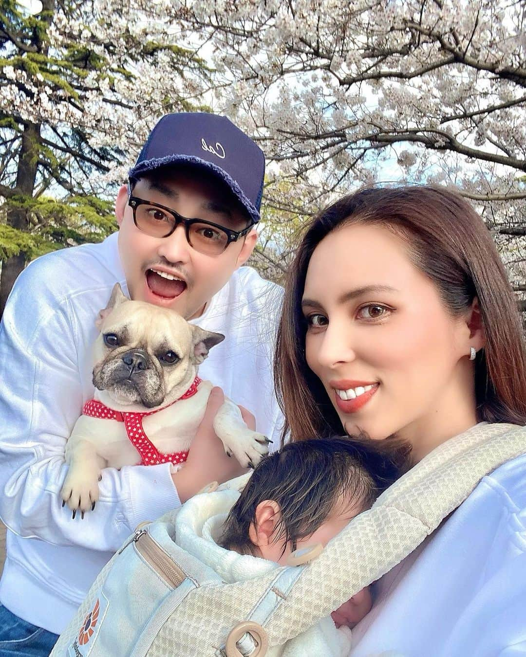 mizukiさんのインスタグラム写真 - (mizukiInstagram)「🌸 #cherryblossom   #桜 #花見 #家族  #baby #dog #frenchbulldog  #princess #famiry #mama  #赤ちゃんのいる生活 #ベビー  #赤ちゃん #フレンチブルドッグ  #フレブル #犬のいる暮らし」6月7日 13時25分 - 31chaaa