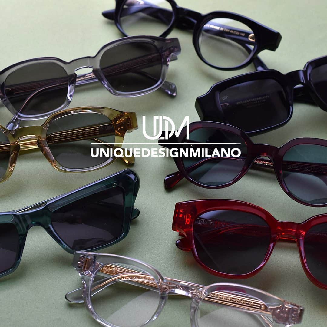 のインスタグラム：「. イタリア・ミラノ発のブランド「UNIQUE DESIGN MILANO（ユニークデザインミラノ）」の新作が入荷しました！  ファッションやアート、建築などデザインの世界的中心地であるミラノ。  UDMのフレームデザインは、1960年代以降の家具や照明器具のプロダクトデザインから着想を得ています。  クラシックなディテールに独創的なエッセンスが加わって今までにないようなモダンな仕上がりが魅力です。  新作は更にエッジを効かせたシェイプとイタリアならではの鮮やかなカラー展開で、美しさが際立つコレクションとなっております。  ぜひ店頭にてお試しください。  #uniquedesignmilano」