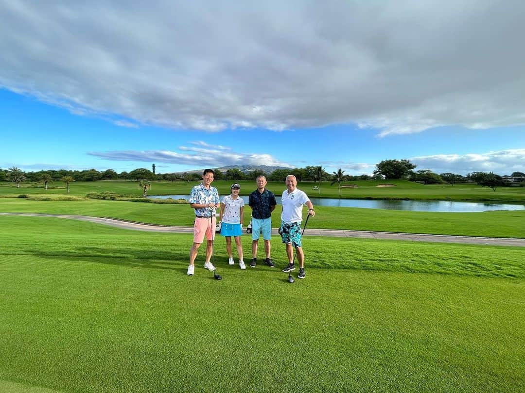 安田秀一のインスタグラム：「大げさですが、生涯で一番気持ちよいラウンドでした⛳️  神様、皆様に感謝🙇‍♂️」