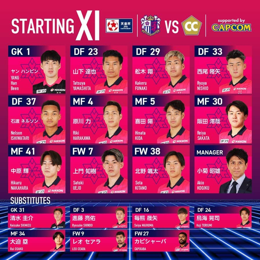 セレッソ大阪さんのインスタグラム写真 - (セレッソ大阪Instagram)「.🐺🌸STARTING LINEUP🌸🐺  天皇杯 JFA 第103回全日本サッカー選手権大会 2回戦  6/7 19:00 KICK OFF⚽️  セレッソ大阪 × Cento Cuore HARIMA   キックオフ迫る！ みなさま熱い応援よろしくお願いします🔥  #天皇杯 #カップをピンクに染めよう #cerezo #cerezoosaka #SakuraSpectacle #セレッソ大阪」6月7日 17時41分 - cerezo_osaka