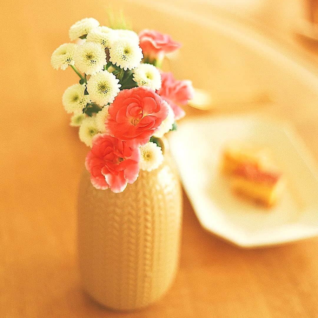 Bloomee LIFEさんのインスタグラム写真 - (Bloomee LIFEInstagram)「コロンとした白いお花は スプレーマムの「カリメロ」🌼  美味しいおやつの時間に かわいいお花を飾って もっと癒される時間にしませんか☕️🌸  目にも心にも 潤いを与えてくれます🌷✨  asahiruoyatsu_ さんのお写真  #bloomee#ブルーミー#お花の定期便#癒し時間#サブスク#花のある生活#花好きな人と繋がりたい#花写真#花が好き#花を飾る#丁寧な暮らし#お花のある暮らし#暮らしを整える#おうち時間#インテリア」6月7日 18時00分 - bloomee