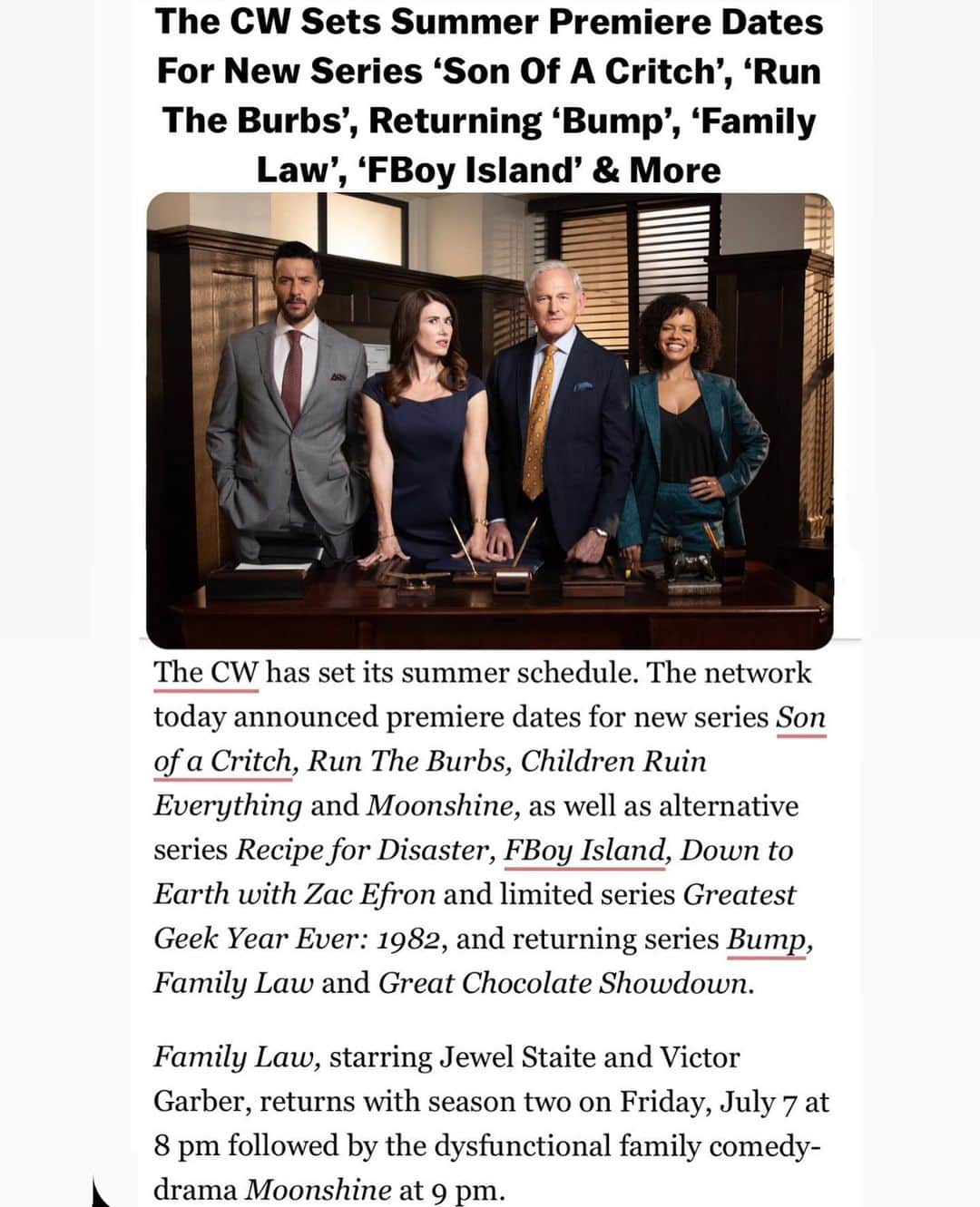 ジュエル・ステイトのインスタグラム：「USA FRIENDS! 🇺🇸 Family Law season 2 premieres July 7 at 8pm on @thecw ⚖️ @familylaw_tv   #familylawtv」