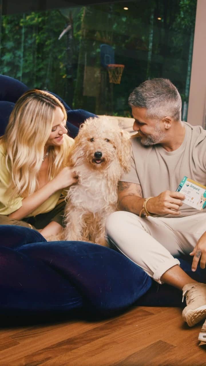 Giovanna Ewbankのインスタグラム：「Oi, meus amôo! Hoje temos uma dica pra manter o doguinho saudável e protegido de doenças. Afinal, pulgas, carrapatos e sarnas aparecem o ano inteiro, mas com 1 comprimidinho vocês o protegem por 35 dias, e depois é só repetir o cuidado. Simples assim!🐕🧡 Diga SIM para SIMPARIC!  @zoetispetsbrasil #Zoetis #ZoetisBr #Pets #Simparic #Proteção #Sarolaner #Carrapatos #Pulgas #Sarna l Publi」
