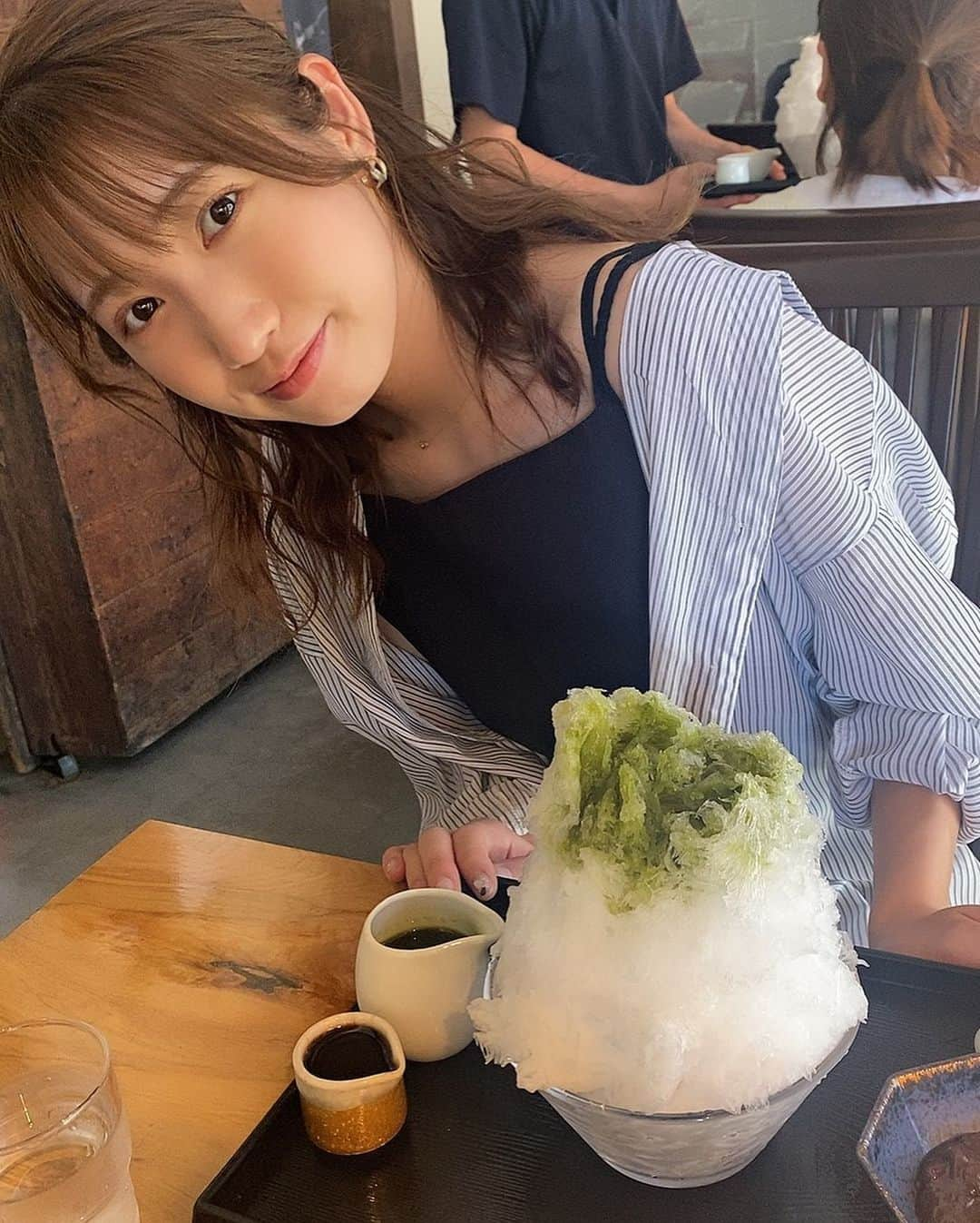 上野優華さんのインスタグラム写真 - (上野優華Instagram)「氷活であり抹茶活でもある𓂃🌿𓈒𓏸 夕方の空が綺麗な日でした  #氷活 #抹茶活 #かき氷 #阿左美冷蔵 #長瀞 #抹茶 #夏 #夕焼け」6月7日 21時16分 - yuukaueno0205