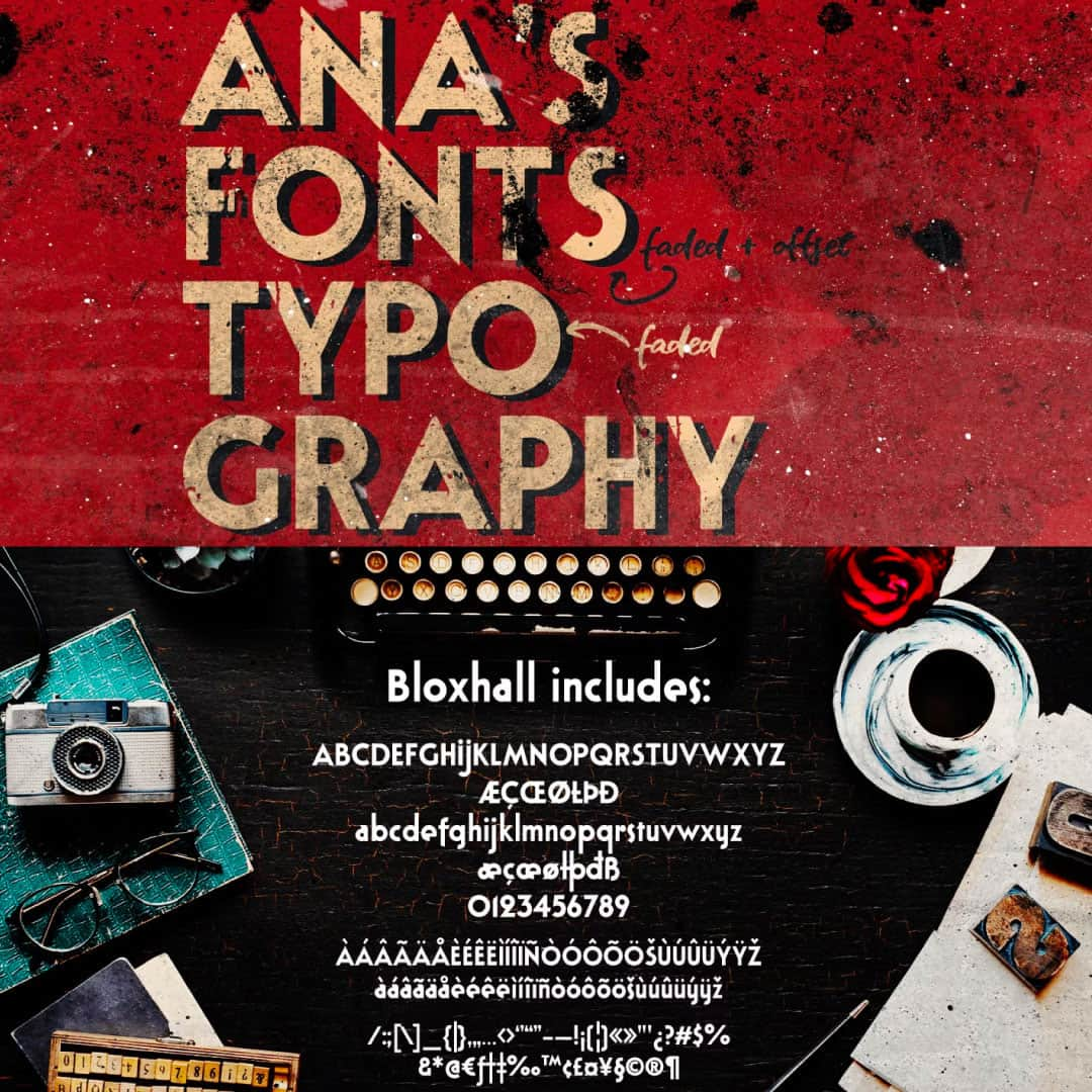 myfontsさんのインスタグラム写真 - (myfontsInstagram)「Designed by Ana Parracho, Bloxhall is a Sans Serif display font with an art deco-inspired style. This font family includes outline, faded, and layered versions, with an extra offset variation to make layering super easy. Bloxhall's different variations and solid retro look make it a perfect set for poster designs, logotypes & branding, editorial designs, titles, short phrases & slogans. Your creativity is the limit! Shop on MyFonts Today 😀」6月7日 23時06分 - myfonts