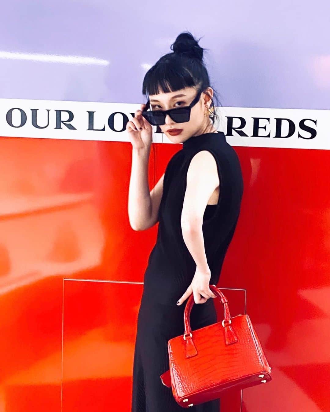 濱田茉奈のインスタグラム：「._  PRADA @prada アイコンバッグ「プラダ ガレリア」ローンチパーティ💓👝  #prada #ガレリア　#pradagalleria」