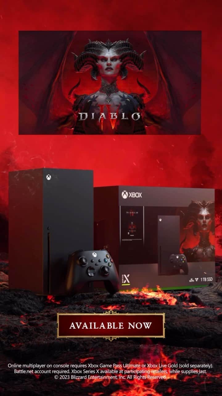 Xboxのインスタグラム：「*GASP* here it is… in all its glory. order your Xbox Series X - Diablo IV Bundle now #DiabloIV」
