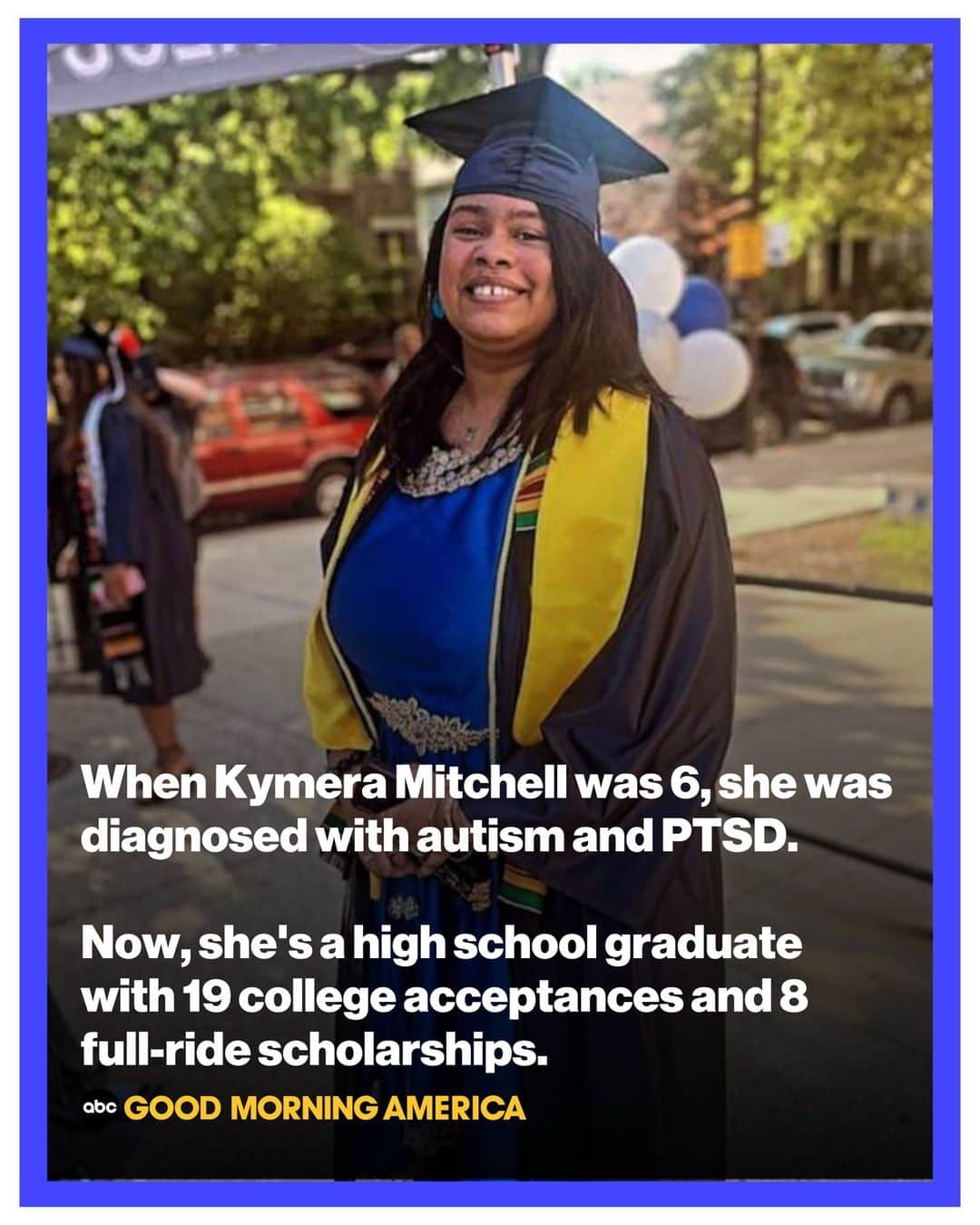 Good Morning Americaさんのインスタグラム写真 - (Good Morning AmericaInstagram)「18-year-old Kymera Mitchell says "I feel proud of myself" after receiving 19 college acceptances and 8 full-ride scholarships! 👏 Read more on her journey at our link in bio.」6月8日 2時35分 - goodmorningamerica