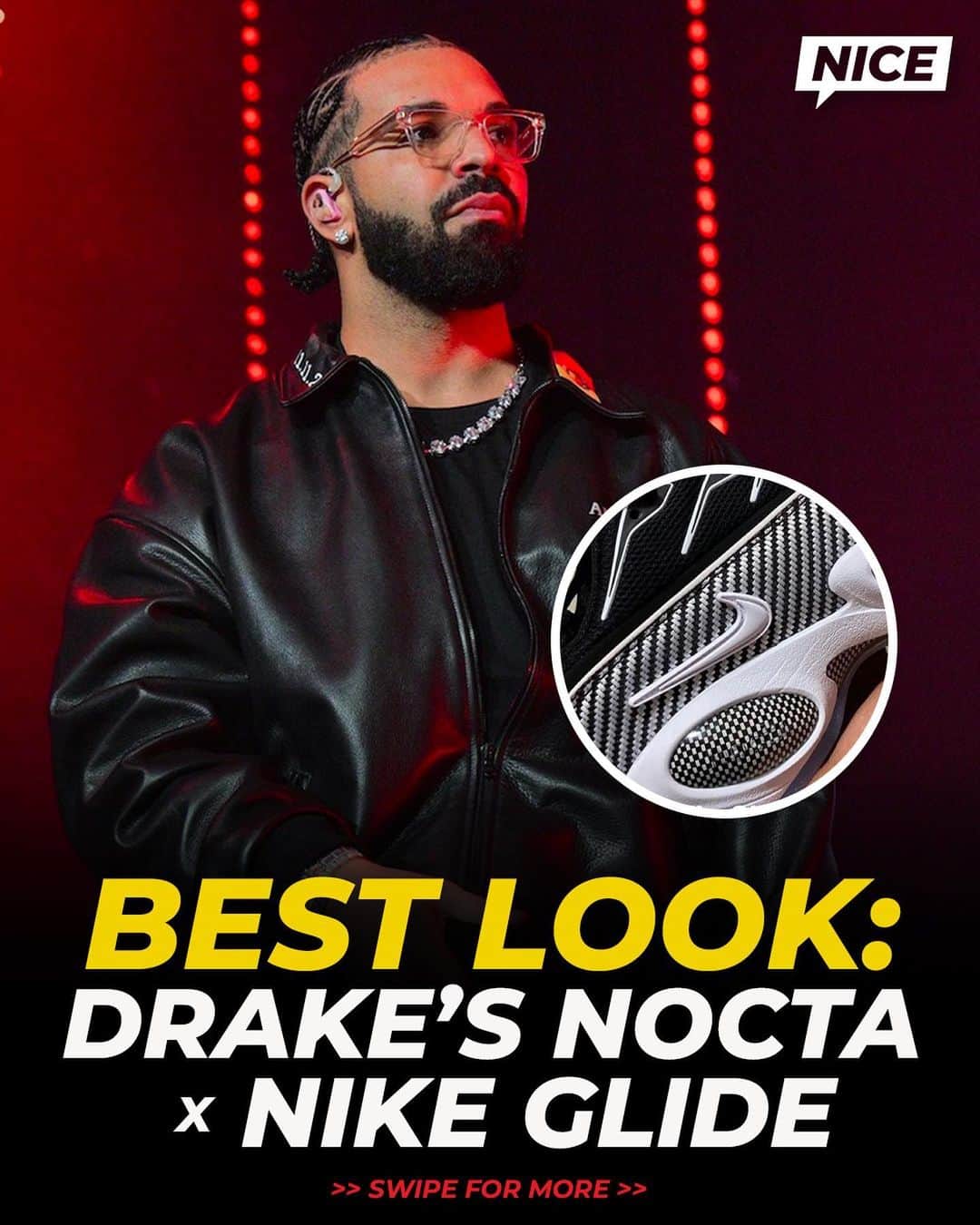 Nice Kicksさんのインスタグラム写真 - (Nice KicksInstagram)「Drake's new NOCTA x Nike Glide is giving Nike Air Zoom 95 Reimagined. Thoughts on @champagnepapi's new shoe? 🤔  📸: @theshoegame」6月8日 2時40分 - nicekicks