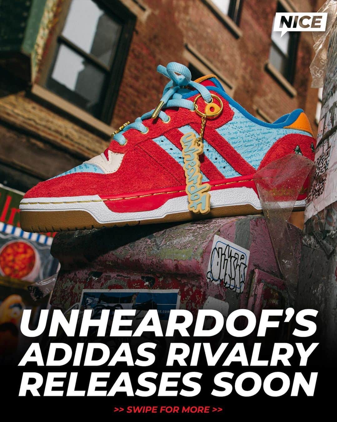Nice Kicksさんのインスタグラム写真 - (Nice KicksInstagram)「The @unheardofbrand x adidas Rivalry Low “Erika’s Poem” is dedicated to Unheardof founder Philip’s sister, Erika, who died by suicide 📝❤️  @nicedrops -> June 10 exclusively through a pop-up at the Cincinnati Contemporary Arts Center and online at @unheardofbrand’s website 💻」6月8日 3時44分 - nicekicks