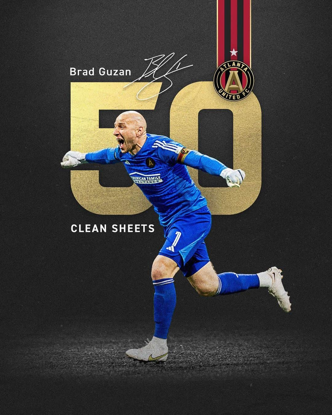 ブラッド・グザンのインスタグラム：「WHAT A WAY TO EARN YOUR 50th @MLS CLEAN SHEET! 🧱  Give Brad Guzan his flowers 💐」