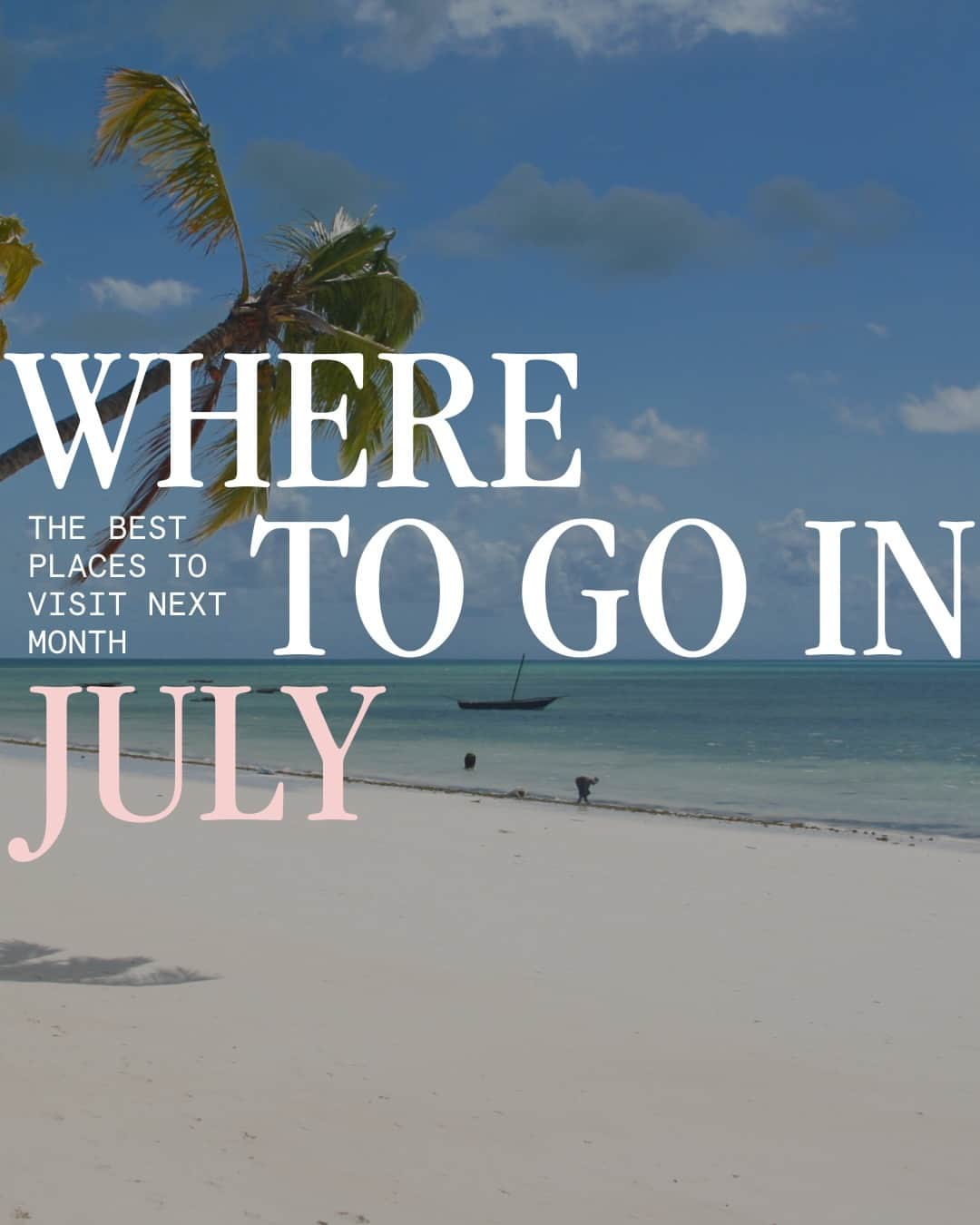 Lonely Planetのインスタグラム：「✈️ JULY TRAVEL GUIDE ✈️ Catch us hitting the beach in Zanzibar, swimmin' with dolphins in the Bahamas and lakeside in Wisconsin. The name of the game is WATER — plus, a side of desert adventure and summer festivals 🥳 Tap our link in bio for the full guide 🔗  Tell us: where are you heading this month?? 🌎」