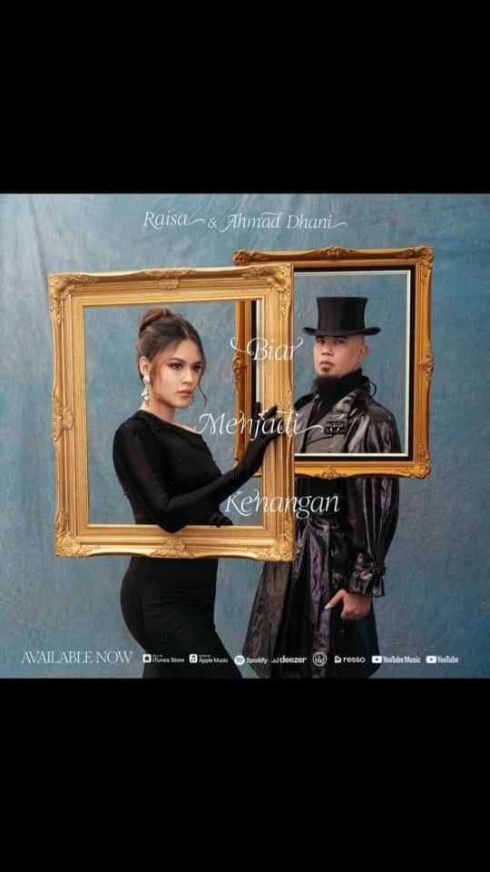 Raisa Andrianaのインスタグラム：「Finallyyy Biar Menjadi Kenangan duet aku dan pakdhee @ahmaddhaniofficial sudah bisa didengarkan oleh kalian semua.. so happyy semoga kalian suka yaa 🥹🥹」