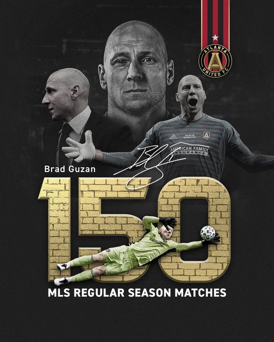 ブラッド・グザンさんのインスタグラム写真 - (ブラッド・グザンInstagram)「He’s big. He’s bald. He’s breaking records 🧤  Congrats to @bguzan on becoming the first #ATLUTD player to start 150 @MLS regular season matches 👏」6月8日 11時52分 - bguzan