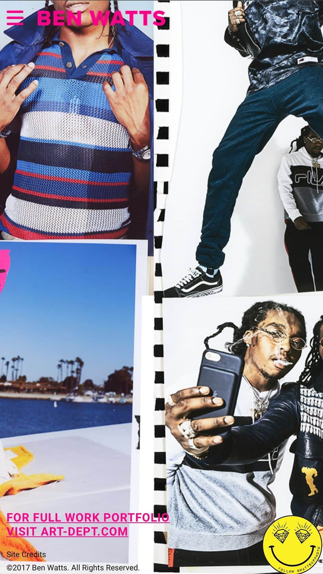 ベン・ワッツのインスタグラム：「behind the lens of BIG UP | a creative montage + scrapbook of memorable moments  thank you for a view inside your world @wattsupphoto! Find all links to Ben’s coffee table books and more in our bio  #photographer #benwatts #creatoreconomy #editorial」
