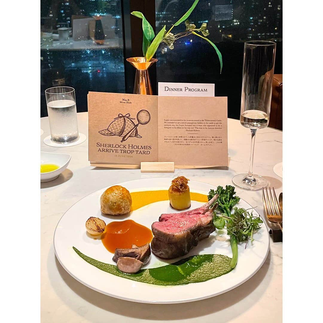 新井乃亜のインスタグラム：「🍽 #mesmtokyo ✨ 6月からのディナープログラム😌 ぜんぶかわいいし美味しかったー😌‼️」