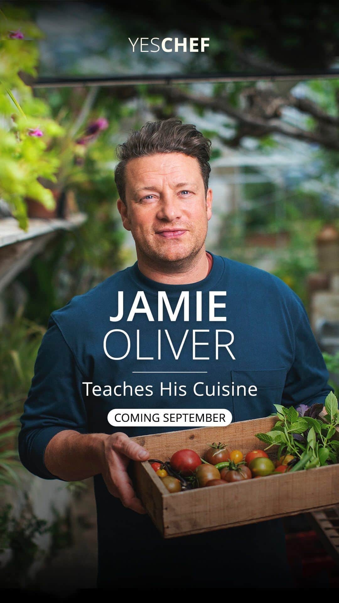 ジェイミー・オリヴァーのインスタグラム：「Super excited to announce that I’ve teamed up with @yeschefhq to create my first ever ONLINE COOKING CLASS! Working with YesChef has been a real joy. It’s allowed me to teach and tell my foodie stories in a way I’ve never done before. It’s given me the time and space to get into the detail of things that really matter to me – it’s super-exciting, super-geeky - which I love - and really personal. My class will start streaming in September, but you can pre-enroll today! Link in my bio to subscribe, and get an extra £10 off with discount code: JAMIEJUNE  #AD #JamieOliverxYesChef #OnlineCookingClasses #CookWithMe」