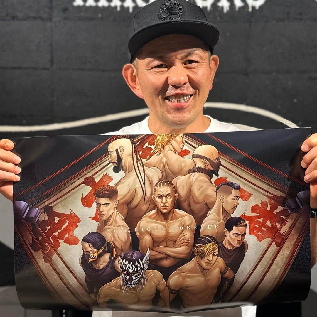 鈴木みのるさんのインスタグラム写真 - (鈴木みのるInstagram)「SUZUKIGUN  アメリカきらのお客さんにもらったイラスト。以前もニューヨークの街並みにオレがいるイラストをくれた。明日のALL TOGETHERに行くって言ってた。Thank you〜明日会場で会いましょう！」6月8日 18時26分 - suzuki.d.minoru