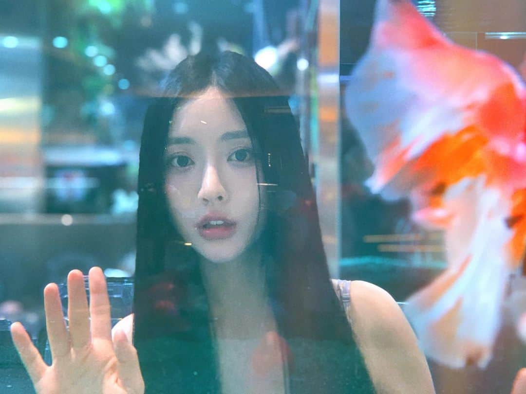のインスタグラム：「볼게 많았던 아쿠아카페🫧 머리 이제.. 자를때가 왔다.. 거의 물귀신이네( ʚ̴̶̷̆ ̯ʚ̴̶̷̆ )」