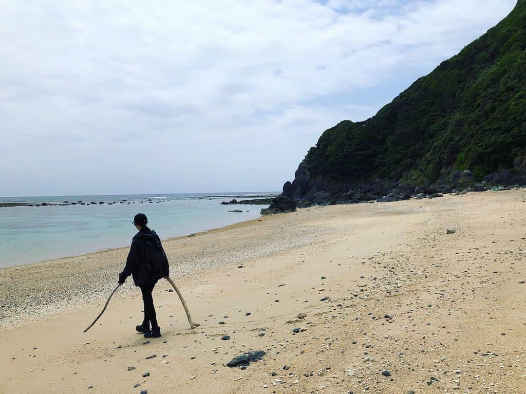 山本美月さんのインスタグラム写真 - (山本美月Instagram)「☾ ໋꙳  6月16日公開 映画『忌怪島』  これはどこだっけ？ 大島ではなくて、加計呂麻島かな？ 私はスタンバイまで時間があったから、海岸でよく貝殻やシーグラスを拾っていました。  そこでいい感じの棒を見つけた時の写真。  でも流石に大きかったから、さよならしました…  加計呂麻島、少し散策出来て楽しかった… とても綺麗で気持ちの良い島でした！  髪がボサボサでごめんなさい_(:3」∠)_   #忌怪島」6月8日 20時57分 - mizuki_yamamoto_official