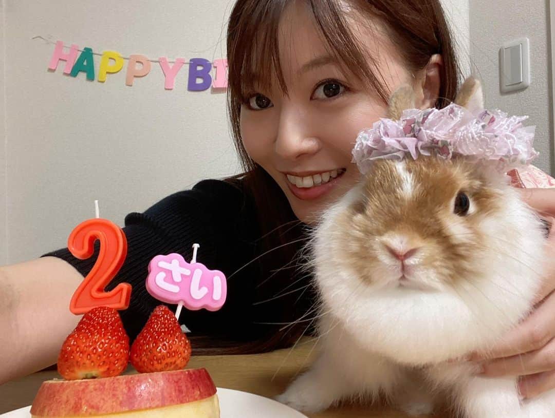 折井あゆみさんのインスタグラム写真 - (折井あゆみInstagram)「6/8は、私の可愛い可愛いうさぎの茶々の2歳のお誕生日です🐰💕 ...