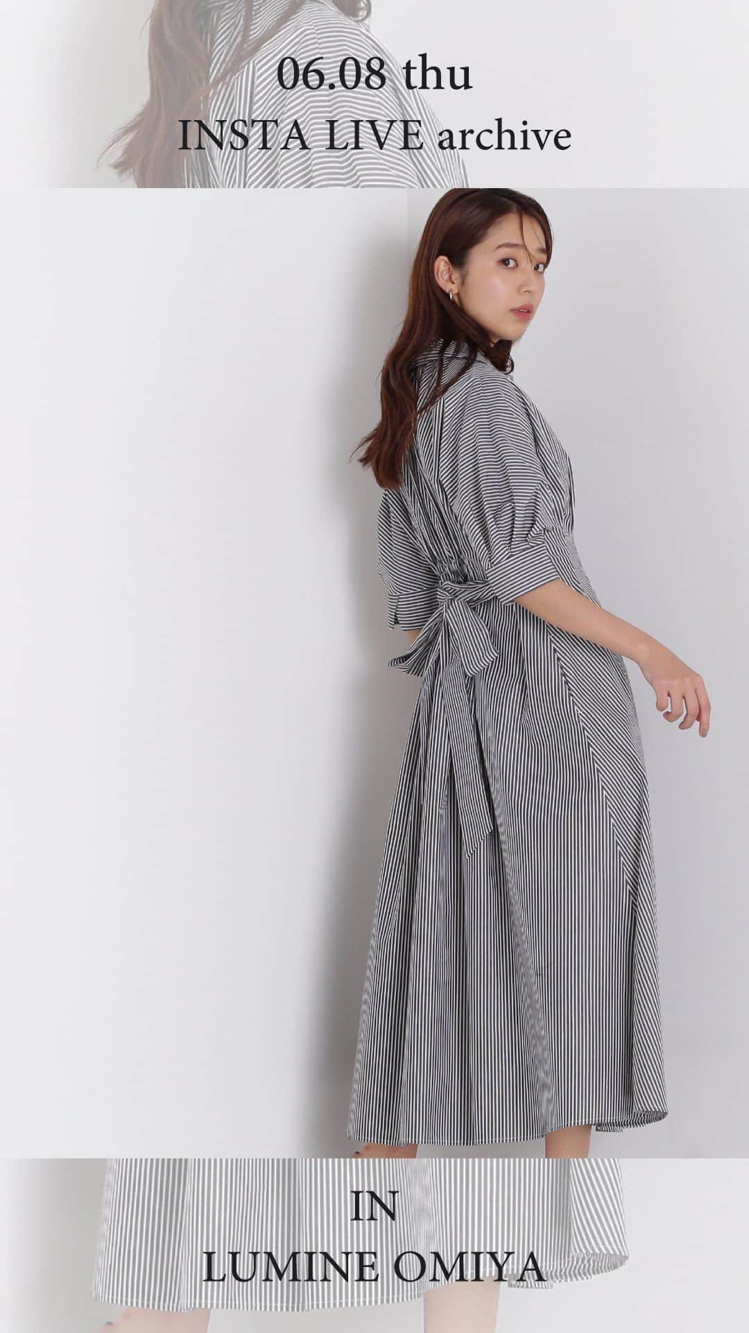 NATURAL BEAUTY BASICのインスタグラム：「【ON OFF使える夏の新作紹介inルミネ大宮店】  〈スタッフ〉 おかべ　148cm / たかはし　157cm/ あんどう　162cm   ● ドルマンスキッパーシャツワンピース 商品番号 0173140411 ¥11,990(税込)  ● トレンチワンピース 商品番号 0173240651 ¥ 13,420（税込）  ● ボタニカルプリントワンピース 商品番号 0173240652 ¥ 12,980（税込）  ● フォルムショルダーボウブラウス 商品番号 0173110517 ¥ 7,480（税込）  ● ベルテッドタックトロミパンツ 商品番号 0173230610 ¥ 9,900（税込）  ● Vネックフレアブラウス 商品番号 0173210610 ¥ 7,920（税込)  ● ジオメトリックレーススカート 商品番号 0173120570 ¥ 10,450（税込） 　  #naturalbeautybasic#ナチュラルビューティーベーシック#nbbofficial #新作紹介#インスタ#LIVE#インスタライブ #インスタライブ配信 #トレンド#ブラウス#スカート#花柄#ワンピース#ルミネ大宮#大宮#大宮駅#レイヤード#ブラウス#シャツワンピース#パンツ#レーススカート#オンオフ#カジュアル#ナチュラル#ストライプ」