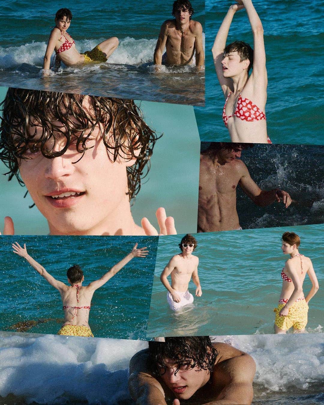 ベネトンのインスタグラム：「Slice of life from the Sunshine State: turquoise, crystal clear waters and a new freshness on the free skin of the youth.  Shop the SS23 beachwear collection by @andreaincontri online and in store.  #Benetton」