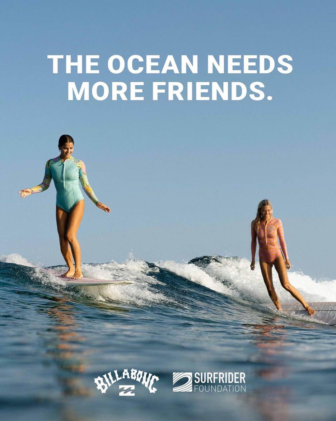 BILLABONG WOMENSのインスタグラム：「The ocean just sent you a friend request.    For World Ocean Day, we’ve partnered with our friends at the Surfrider Foundation to help you become a @Surfrider member.   Join Billabong Crew or make any purchase on billabong.com, and receive a complimentary Surfrider Foundation membership, on us.*   Your Surfrider membership helps fund programs and initiatives to protect clean water and healthy beaches today and for future generations.   Billabong has been a supporter of the Surfrider Foundation for over 15 years and we stand with them in their tireless efforts and countless initiatives to protect our ocean, waves and beaches for all.   Join Surfrider and we’ll see you in the water (*offer availability differs by region)!  #WorldOceanDay #TheOceanNeedsMoreFriends」