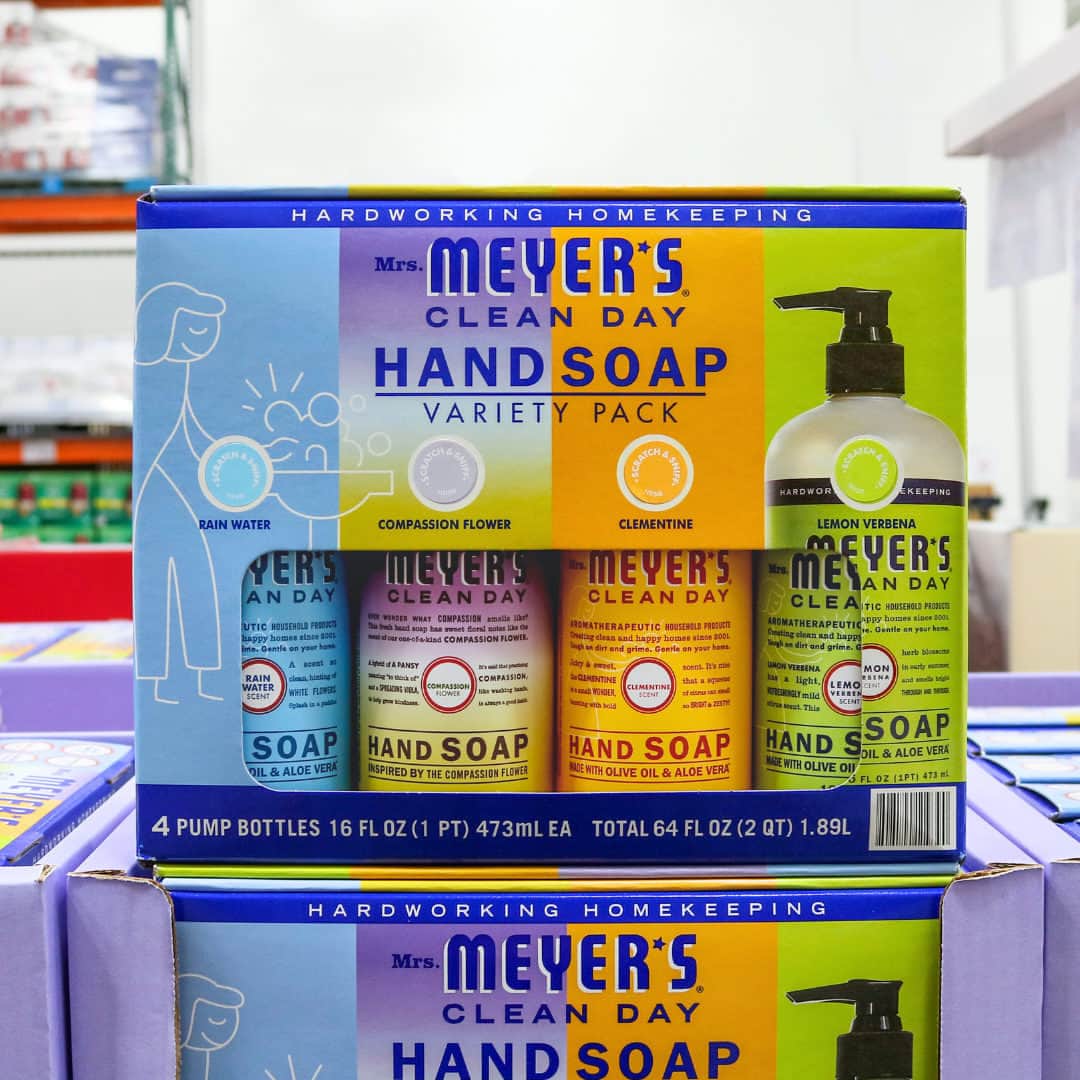 Costcoさんのインスタグラム写真 - (CostcoInstagram)「This hand soap comes in four scents: rain water, compassion flower, clementine, lemon verbena. 🌧🌼🍊🍋  Available in Costco warehouses: Mrs. Meyer's Clean Day Hand Soap variety pack」6月9日 4時20分 - costco