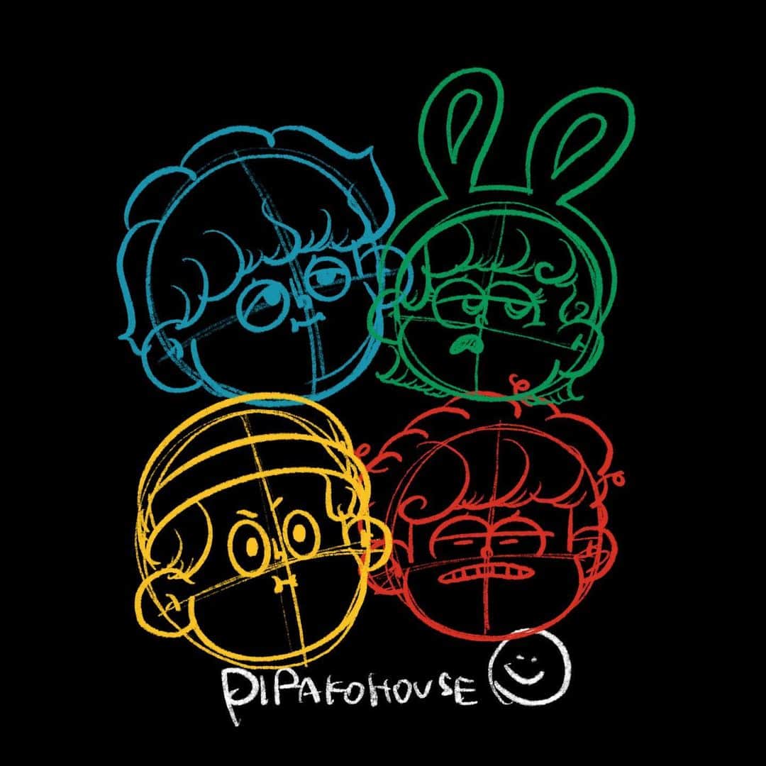 Pirakoのインスタグラム：「LINEスタンプのラフ画ちゃんたち 最近調子いい！楽しい！！ 今週1週間お疲れ様でした☺︎🥟❤️」