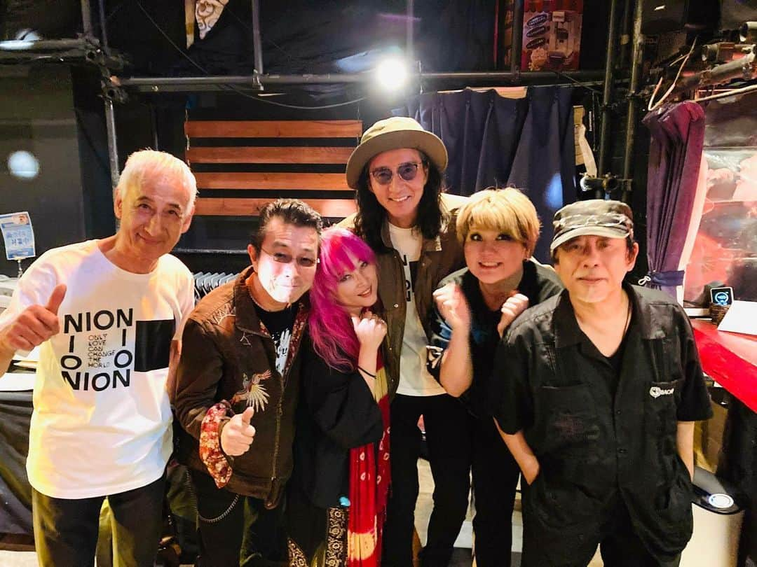 三原康可のインスタグラム：「@ GB kichijouji  tokyo GB15ANNIVERSARY "69paradise" 2023.6.7  ✴︎シズカジ(シズヲ＋KAZI) ✴︎NION(三原康可.武田チャッピー治) ✴︎REGINA(藤沼伸一.RICO.曽我将之.名越藤丸)  #藤沼伸一 #Rico #曽我JETTSOUL将之 #名越藤丸 #REGINA #シズヲ #KAZI #三原康可 #武田チャッピー治 #NION #吉祥寺GB #GOLDFISH #前田誠」