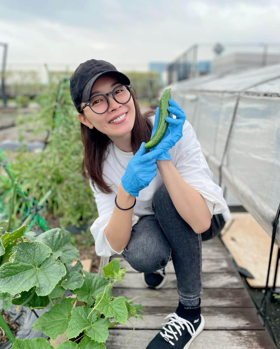 滝沢沙織さんのインスタグラム写真 - (滝沢沙織Instagram)「こんばんは✨今年も農園で夏野菜の収穫が少しづつスタート‼️強風で何度も苗の植え替えをしたので植えるのが少し遅くなったから大丈夫かなぁ。。。と、心配はあったものの、無事収穫できるまで育ってくれて良かったぁ😊✨ 次のきゅうり🥒もどんどんできているので、またすぐに収穫に行かないと❗️✨ ワクワクっ💕 #滝沢沙織 @city.farmrooftop  #お台場 #都会の農園 #きゅうり #収穫 #第一号 #家庭菜園 #畑 #菜園 #農業 #farm#farmlife#vegetable#farmfashion#cooking」6月9日 18時58分 - saori_takizawa.official