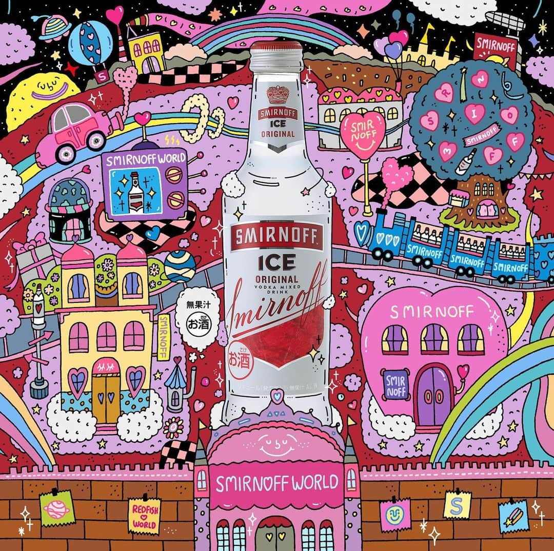 スミノフのインスタグラム：「ㅤ スミノフアイス™ワールドへようこそ🏰💫  Created by: @i_am_redfish   #SMIRNOFF #スミノフ #スミノフアイス #乾杯 #お酒  #酒スタグラム #今日のお酒​ #おウチ居酒屋 #家飲み #おつまみメニュー #贅沢時間 #お酒好きな人と繋がりたい #REDFISHWORLD」