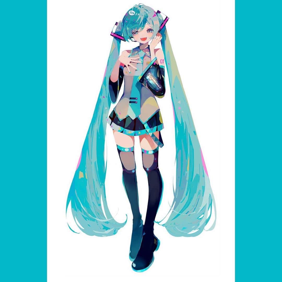 色田のインスタグラム：「｜🎤SHIKIDA WORKS🩵｜#shikidaworks   ネット最大級のボカロ楽曲投稿祭 "The VOCALOID Collection" 通称 "ボカコレ"。   今年8月に開催の　#ボカコレ2023夏 キービジュアルに 初音ミクちゃんを描き下ろしました！  こちらはニコニコ超会議2023【超絵師展】にてライブペイントさせていただいていたイラストの完成版です！  今年で初音ミクちゃんは16周年のリアルバースデー！ ずっと大好きだったミクちゃんの節目のイベントに携わることができて幸せです。 本当におめでとうございます！ 最高にボカロ三昧な夏にしよう🩵  ボカコレ公式サイト https://vocaloid-collection.jp/   #ボカコレ #初音ミク  #illustration #art #イラスト #イラストレーター #イラストレーション #いらすとぐらむ」