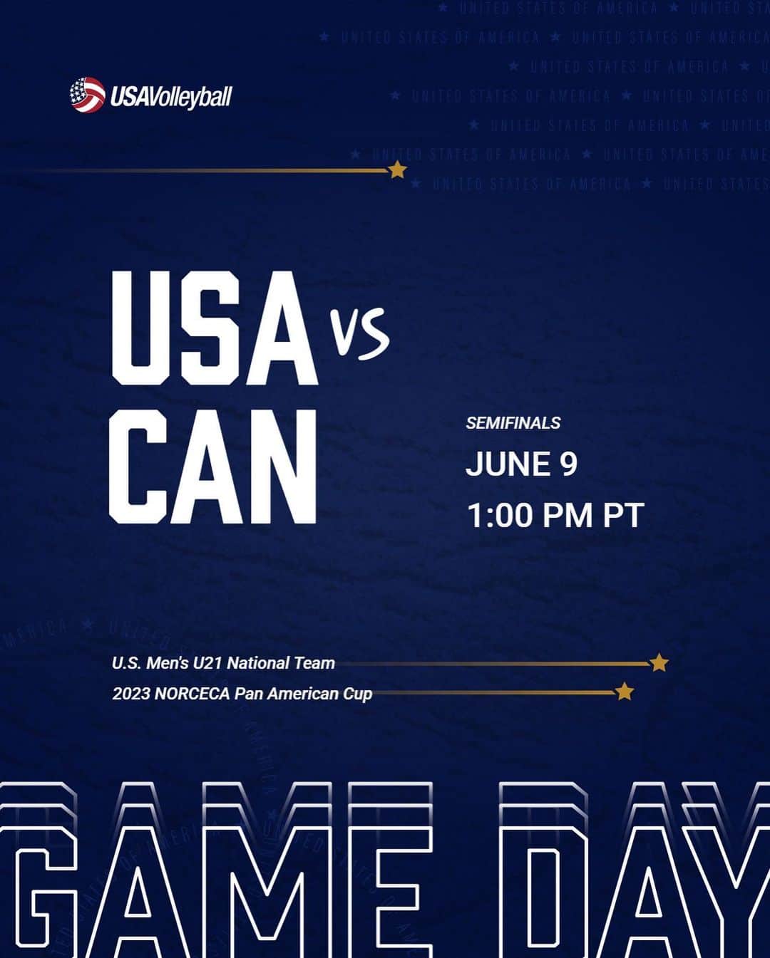 USA Volleyballさんのインスタグラム写真 - (USA VolleyballInstagram)「Semifinal Day! The U.S. Men’s U21 National Team 🇺🇸 faces Canada 🇨🇦 at 1 p.m. PT today.  Watch with us: Livestream 🔗 in bio.」6月10日 3時56分 - usavolleyball