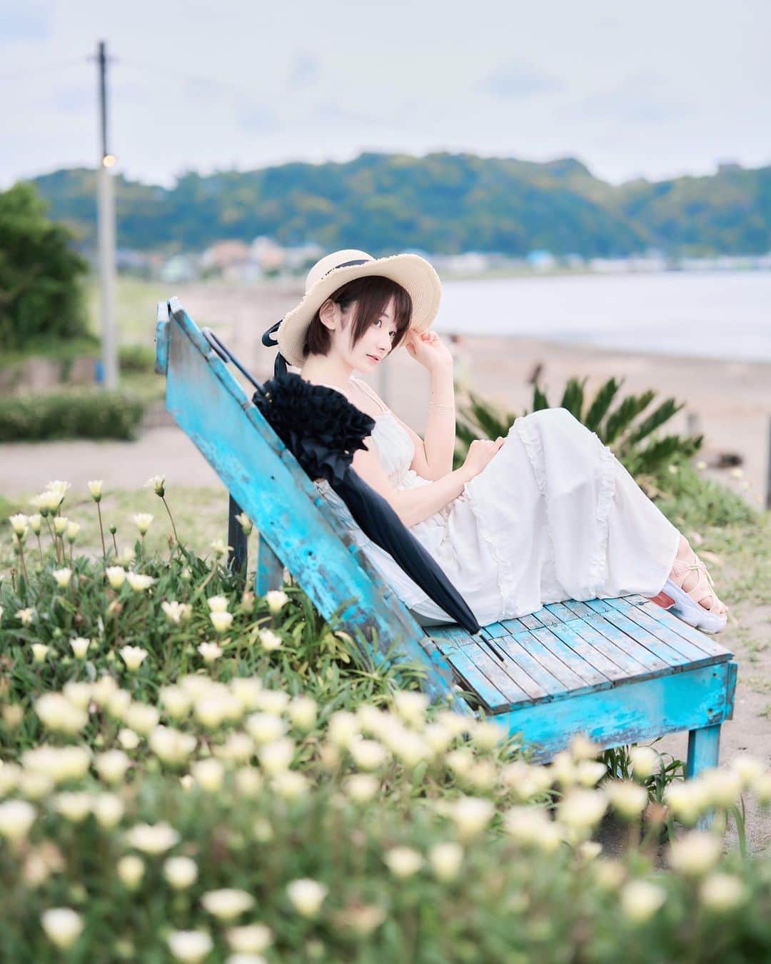 尊みを感じて桜井のインスタグラム：「𓇼𓆡𓆉 ⋆   #海 #ポートレート撮影」