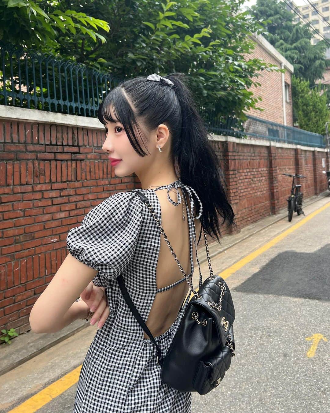 のインスタグラム：「きょんきょんオンニが買ってくれたリボン🥲🎀 ㅤ ワンピに合わせて韓国でGETした♡♡ ㅤ」