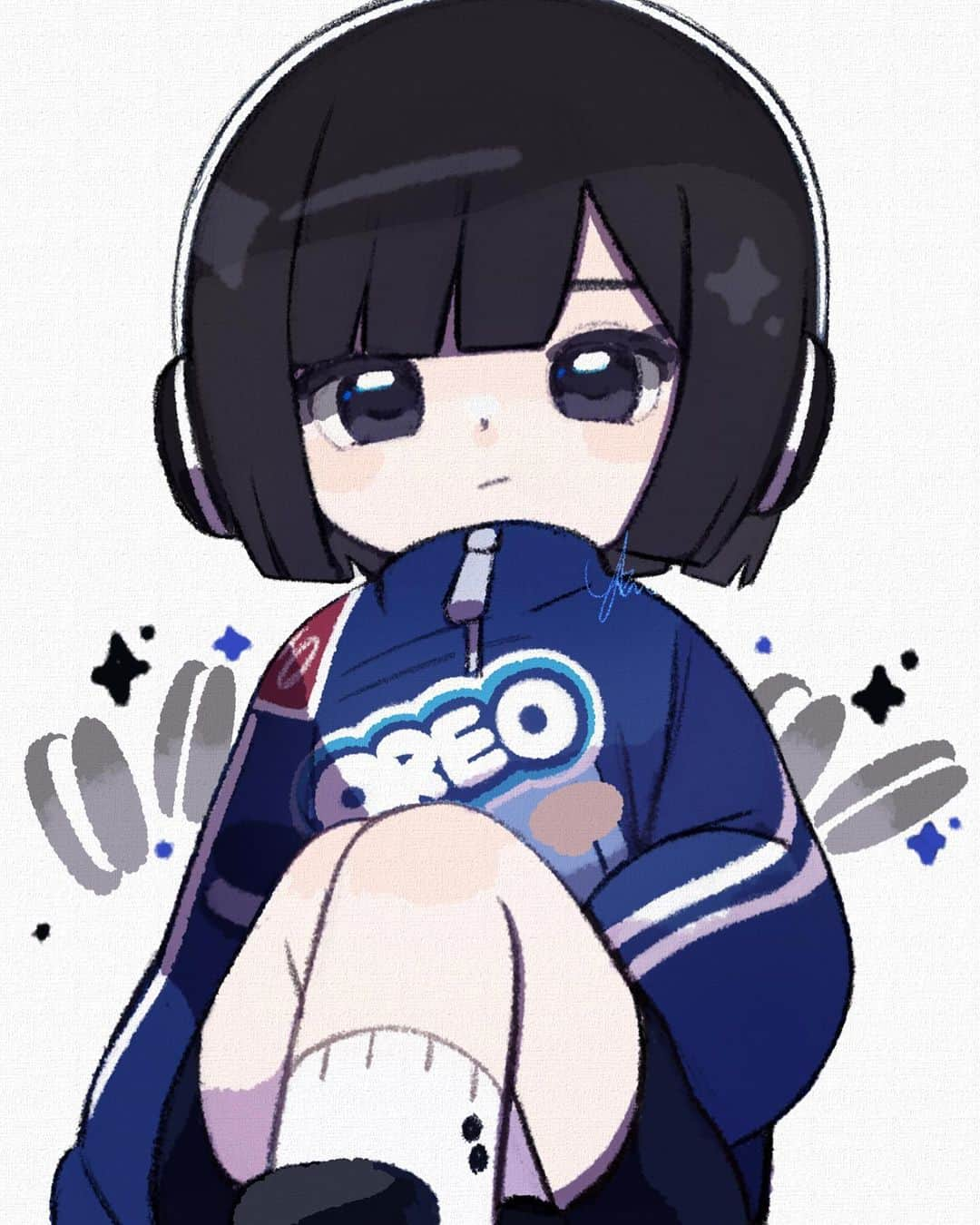 ユキノシュガーさんのインスタグラム写真 - (ユキノシュガーInstagram)「#drawing#illustration#original#originalcharacter#okashi#oreo#oreobiscuit#blue#girl#sweet」6月10日 4時23分 - yknsugar