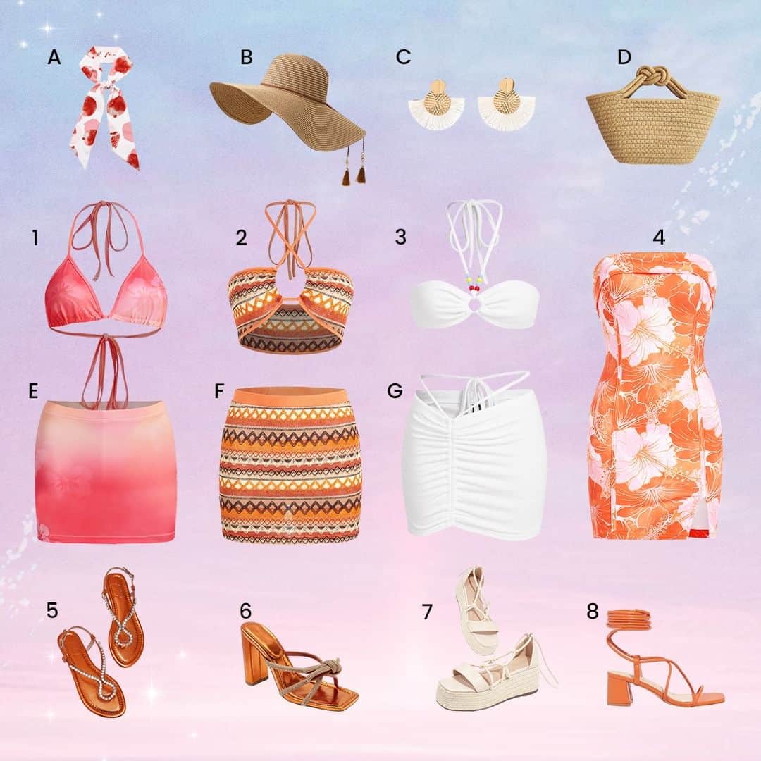 SHEINのインスタグラム：「Hot summer styles, beachwear & beyond: Consider your bags officially packed! 👙👒🕶  Which peak boho looks would you pack for your next free-spirited getaway? 👇  🔗:https://shein.shop/5lgbcg4  #SHEINbeachvacay」